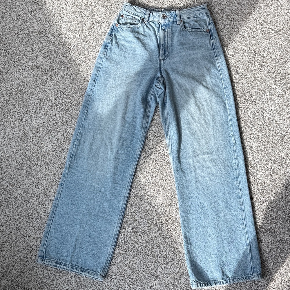 Garage Light Blue Straight Leg Jeans